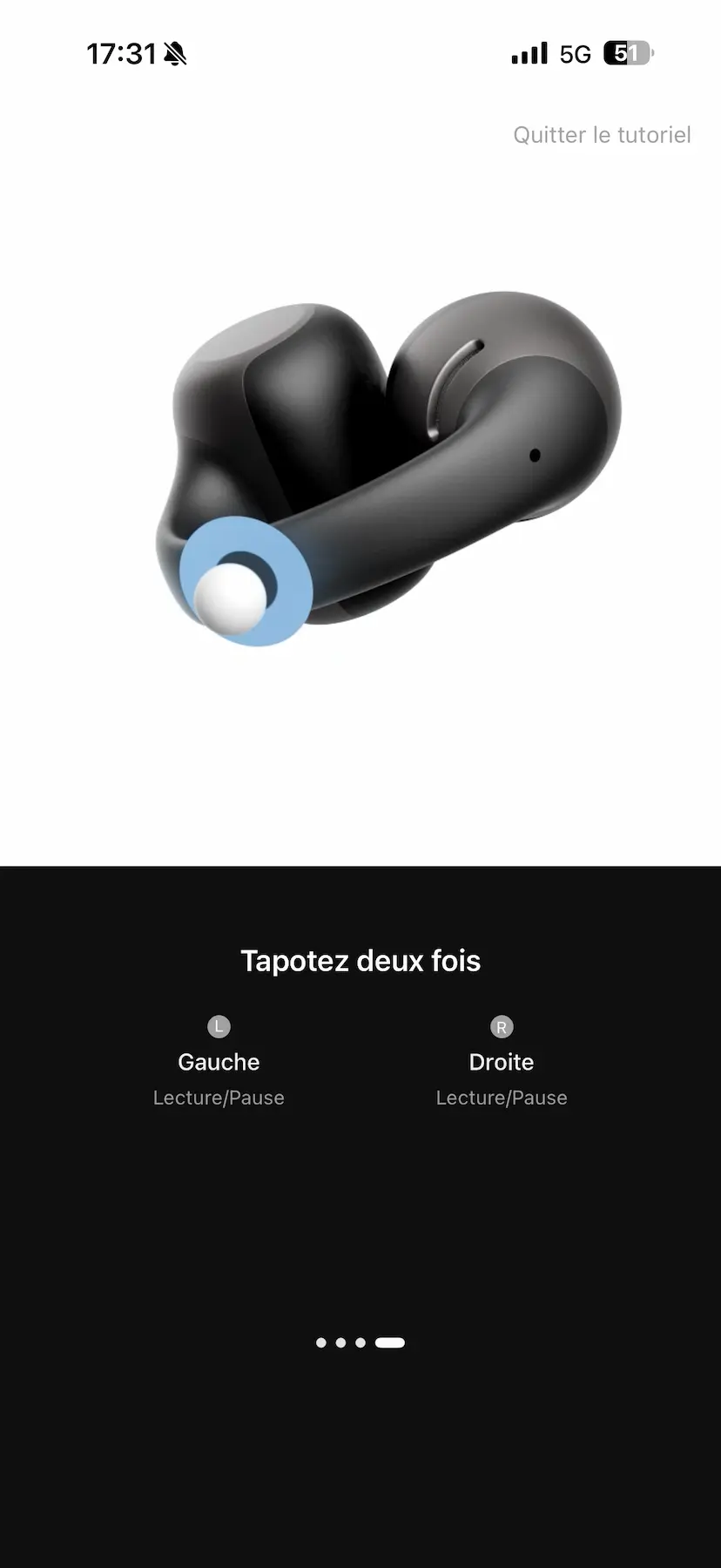 Commande par double tapotement sur les Shokz OpenDots 2