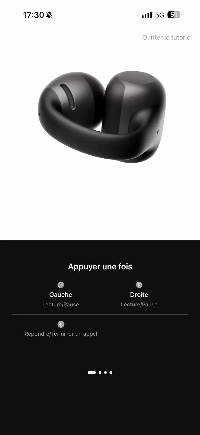 Commande par pression simple sur les Shokz OpenDots 2