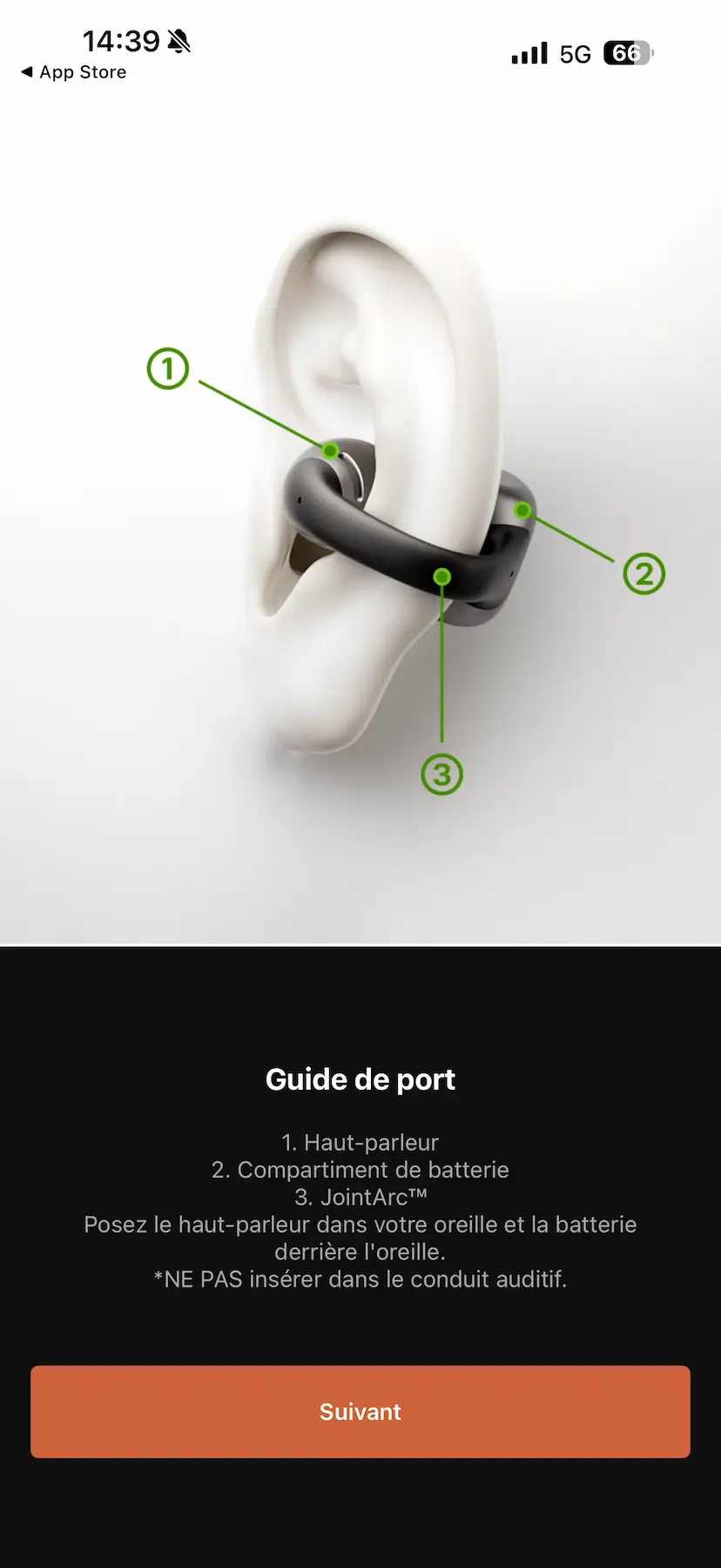 Schéma des différentes parties des écouteurs Shokz OpenDots 2