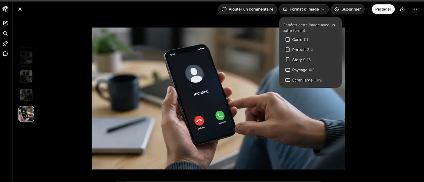 Changer le format d'une image avec ChatGPT