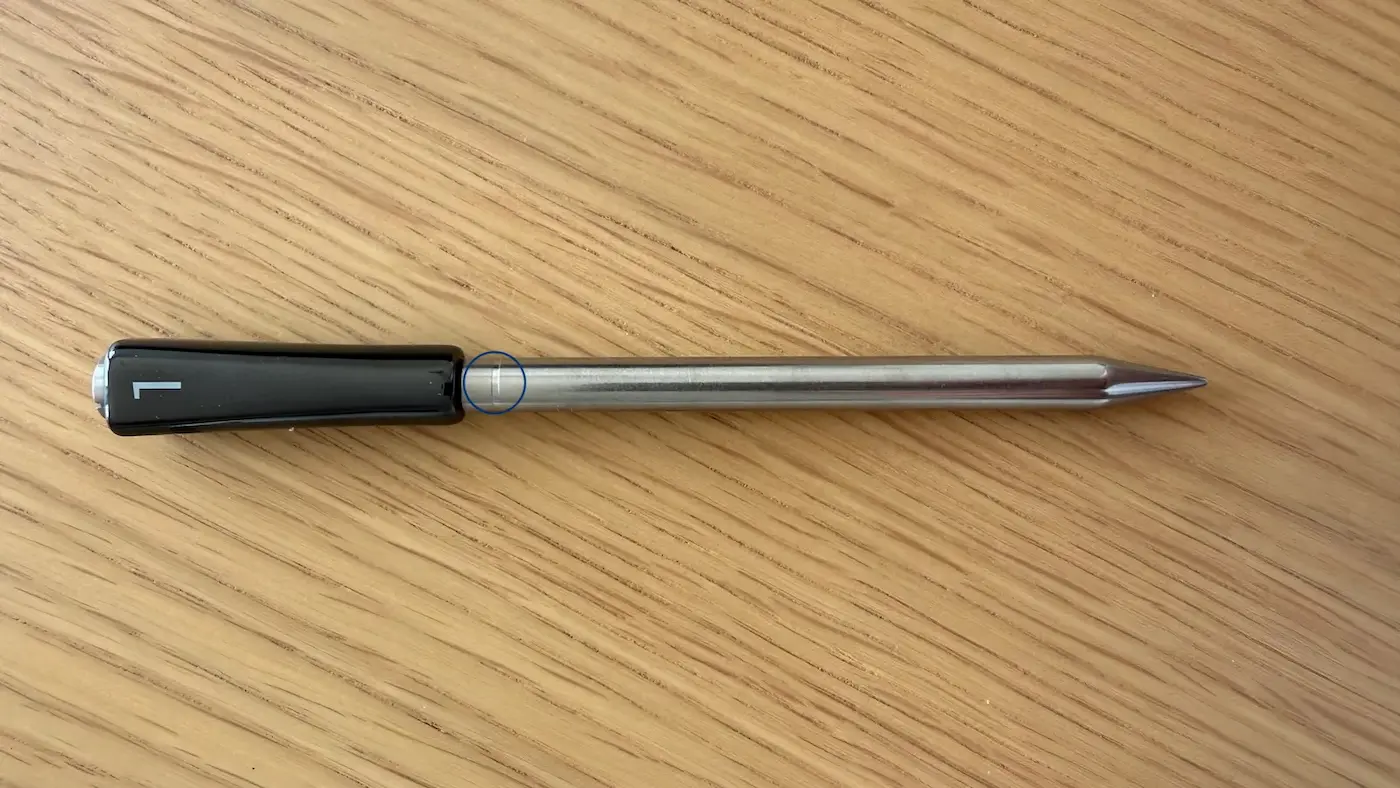 Ligne de sécurité visible sur une sonde INKBIRD INT-14S-BW